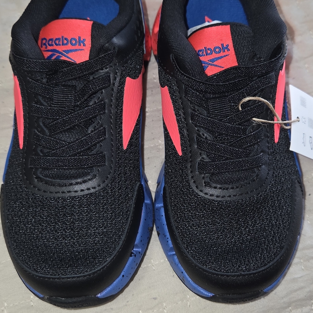 Reebok Kids Black and Bright Pink Sneakers